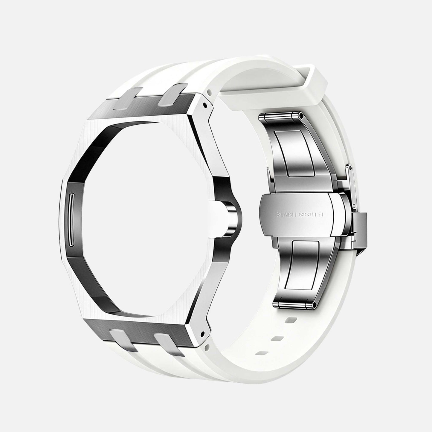 Horizontal Stainless Steel Silicon - Royal Pop Swatch Armband