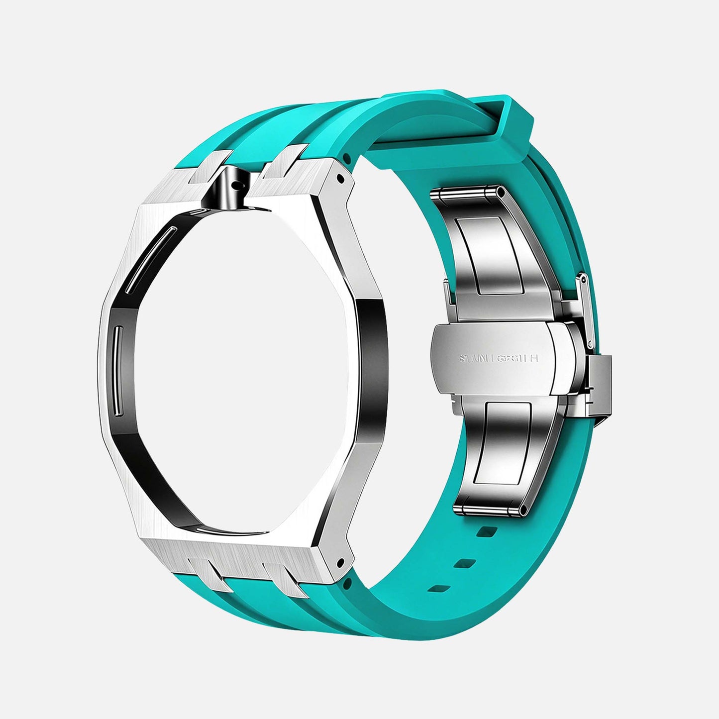 Vertical Stainless Steel Silicon - Royal Pop Swatch Armband